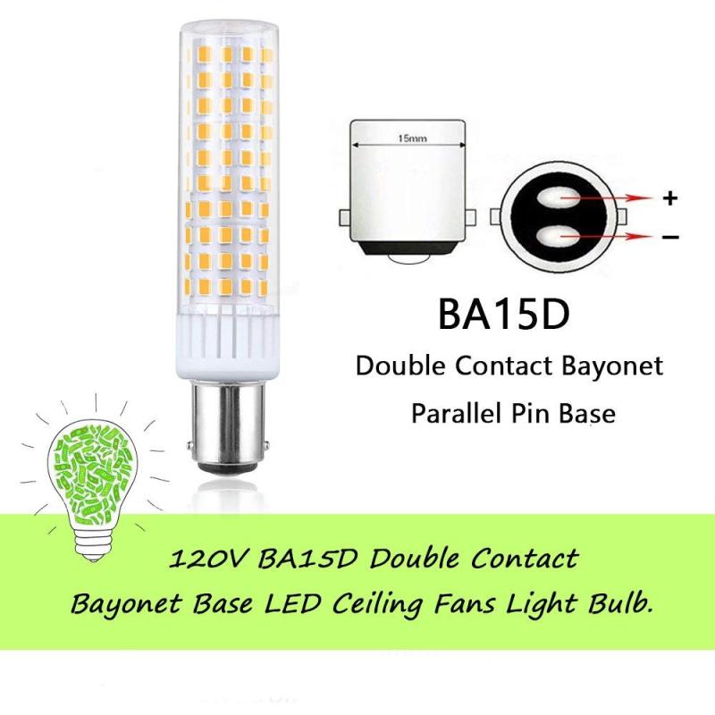 Bonlux Dimmable LED BA15D Light Bulb 8.5W BA15D Double Contact Bayonet Base LED Bulb - 100W Halogen JD Type T4 Replacement Bulb for Chandelier Crystal