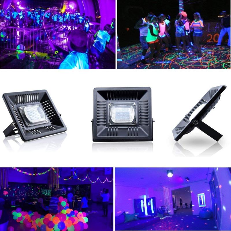 30W UV LED Black Light, 60 LEDs IP65 Waterproof UV Flood Light for Black Light Parties, Neon Glow Parties, Disco, Night Clubs, Bar and Stage Lighting