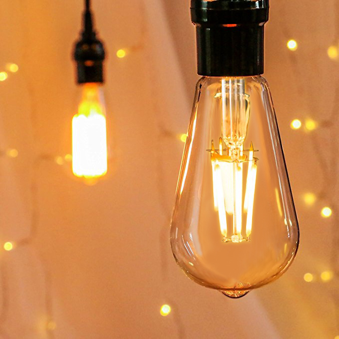 8W ST64 E27 LED Dimmable Filament Bulb Squirrel Cage Vintage Light Antique Style Edison Bulb 70W Incandescent Equivalent (3-Pack)