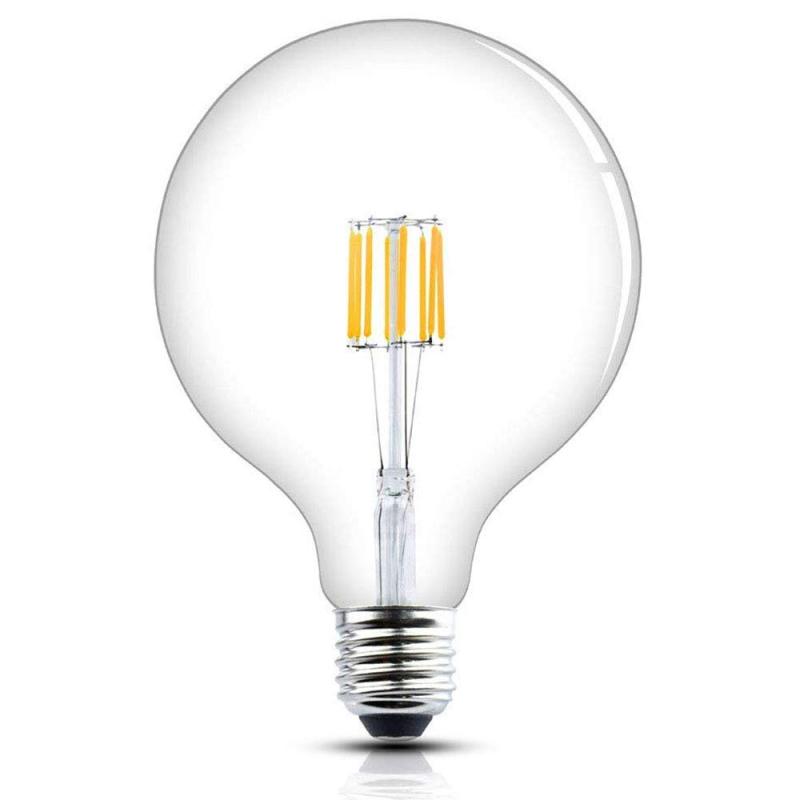 Globe G125 E27 LED Filament Glass Globe Dimmable 8w 125mm ES Edison Screw LED Vintage Retro Filament Globe Bulb 70 Watt Incandescent Equivalent