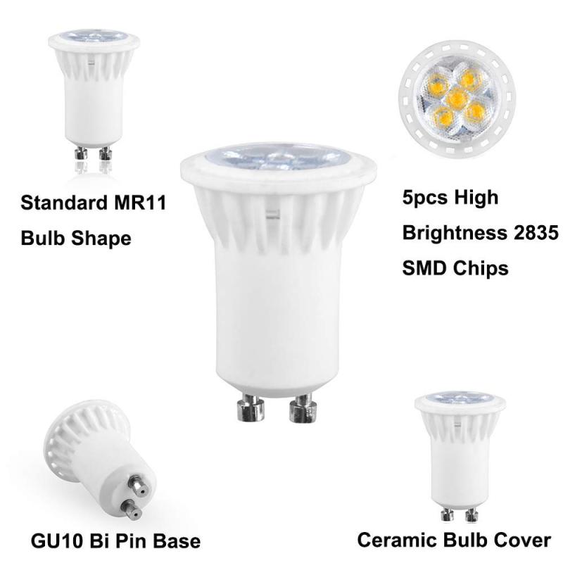 Dimmable MR11 GU10 LED Light 4W GU10 Bi-Pin Base LED Bulb  35W Halogen Replacement for Spotlight