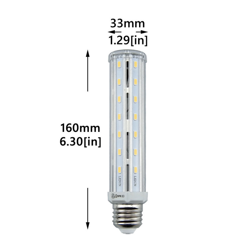 Bonlux Medium Screw Socket E26/E27 Base T10 LED Tubular Light Bulb 15W Warm White Daylight 85-265V AC Volts LED Corn Bulb (Pack of 2)