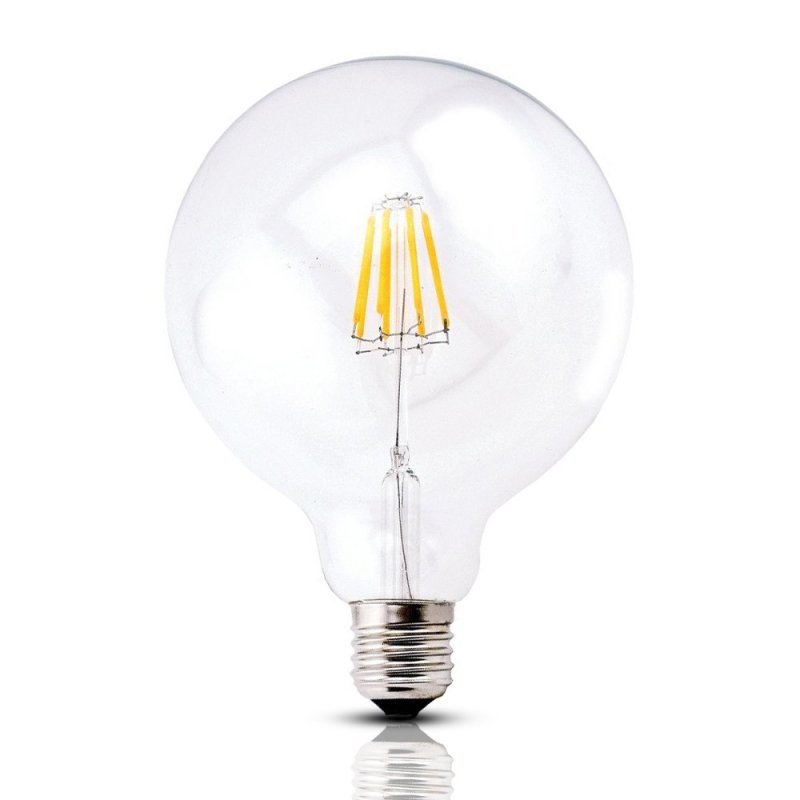 Bonlux Dimmable LED G125 Filament Light Bulb G40 Vintage Edison Glass Bulb 4W/8W E26/E27 Base Clear Glass Light Big Global Indoor Lamp