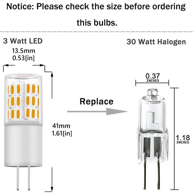 Bonlux 3W G4 LED Light Bulb 12V G4 Bi-pin Base Ceiling Puck Light T3 JC Type 30W Halogen Bulb Equivalent