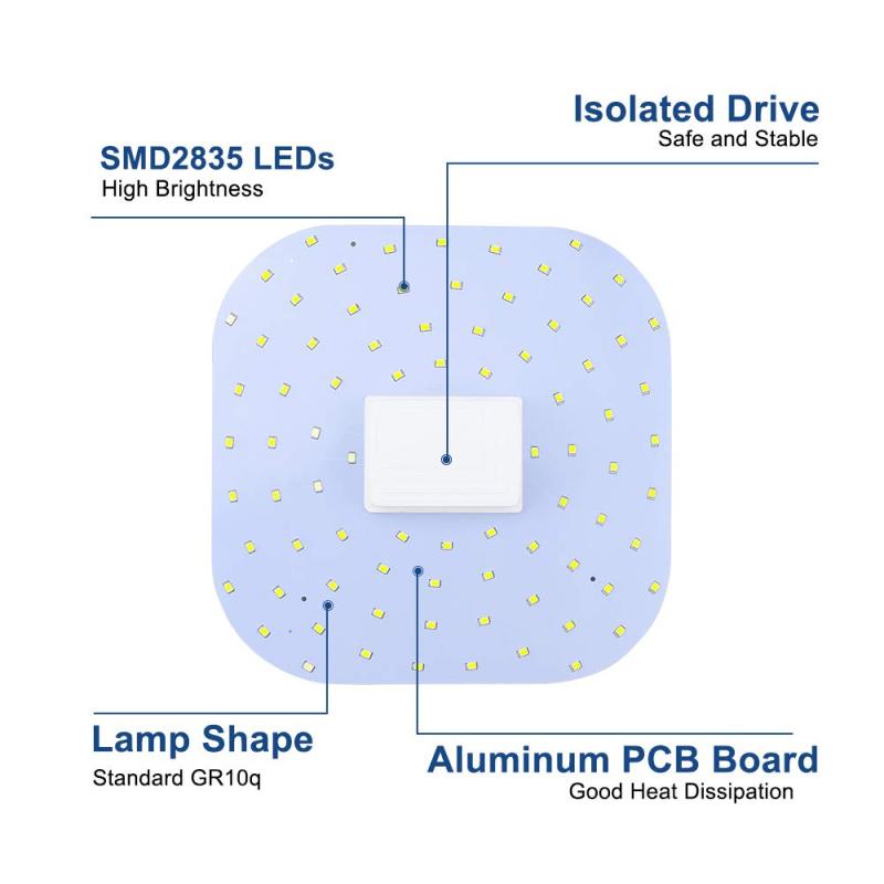 Bonlux 2D Retrofit Flat Panel LED Light Bulb GR10q 4-Pin Base - 18W 2D Square 4-Pin GR10q LED Lamp 28W 2D Linear Fluorescent Light Equivalent