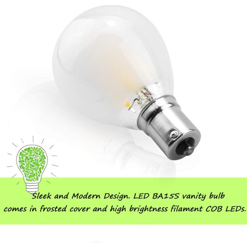 Bonlux LED 1156 BA15S Vanity Light Bulb - 4W 20-99 1141 1383 BA15S Single Contact Bayonet LED Vanity Mirror Bulb  (2-Pack)