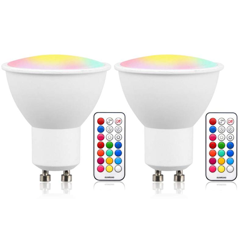 Bonlux 3W GU10 LED RGBW Dimmable Spotlight - 12 Color Changing Light Bulb with Remote Control, Memory &amp; Timer Function ,Mood Ambiance Ligh (2-Pack)