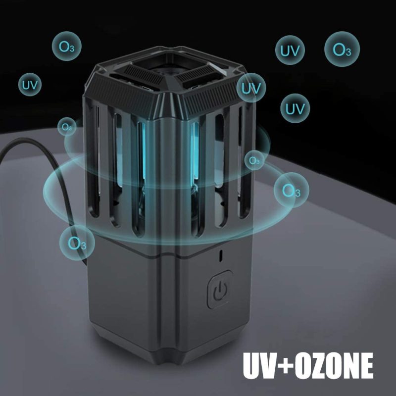 USB Rechargeable UV Light Sanitizer, UV-C Ozone Germicidal Lamp Portable Mini Disinfection Lamp Air Purifier