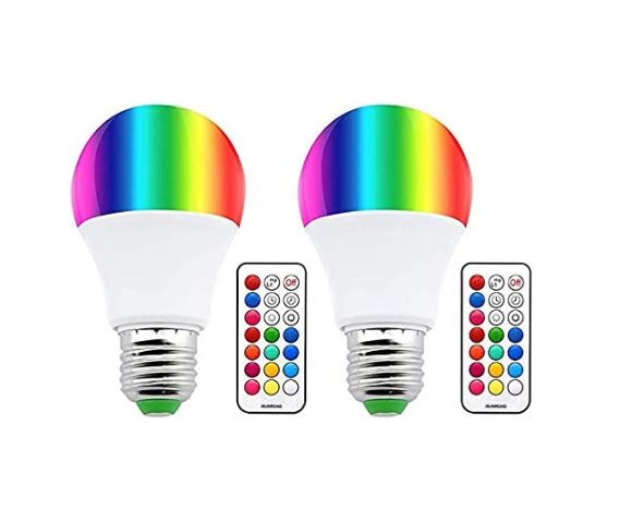 Colour Changing RGB E27 Dimmable LED Bulb 10W 12 Color, Memory &amp; Timing Function, Edison Screw RGBW Coloured LED Light Bulbs