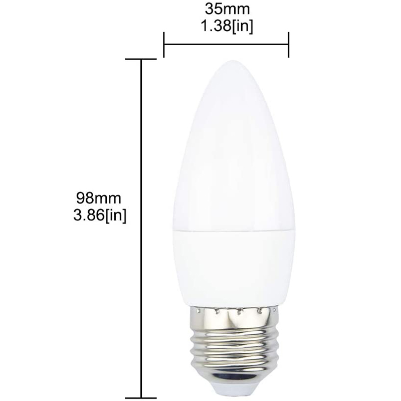 3W C35 Candle E26/E27 LED Flame Effect Light Bulb with 3 Lighting Modes (2-Pack)