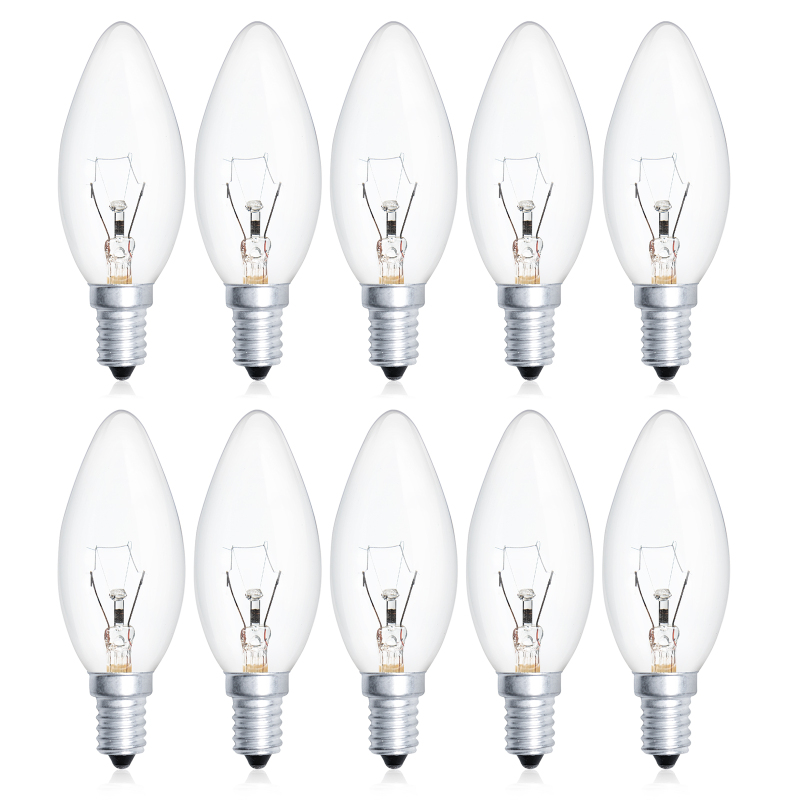 Dimmable 40W E14 Classic Incandescent Candle Bulb , 220-240V for Ceiling Chandelier Ceiling Light Fittings (10 Packs)