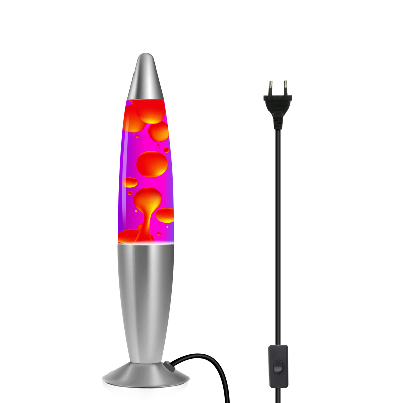 Decorative Lava Lamp in Red and Purple, with E14 R39 25W Halogen Bulb, EU Plug with Switch(1 pack)