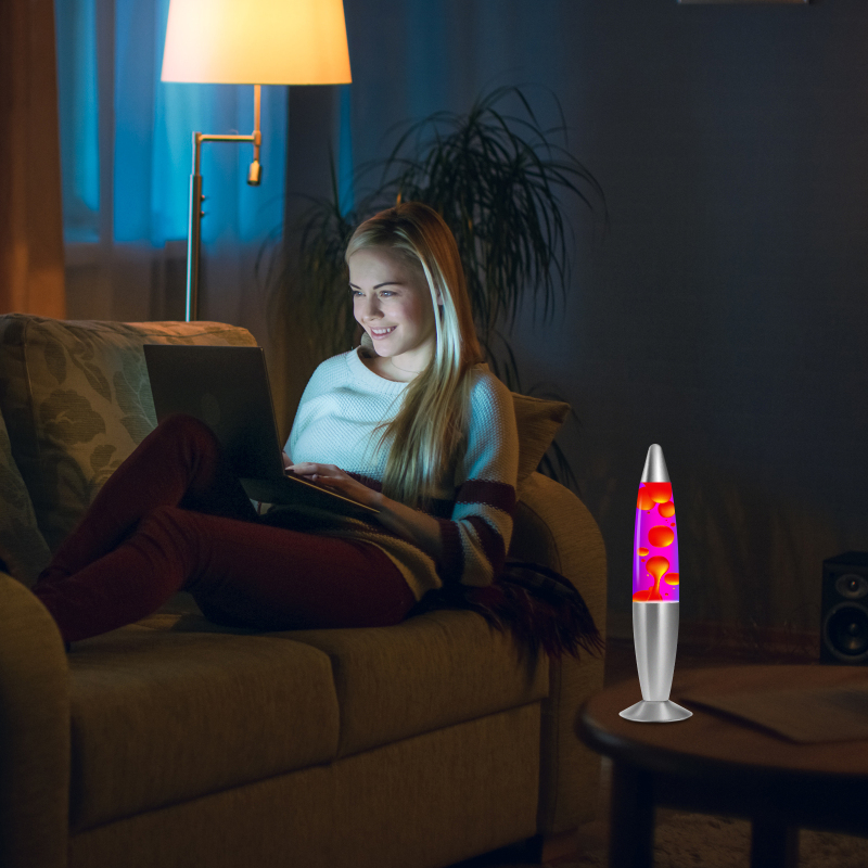 Decorative Lava Lamp in Red and Purple, with E14 R39 25W Halogen Bulb, EU Plug with Switch(1 pack)