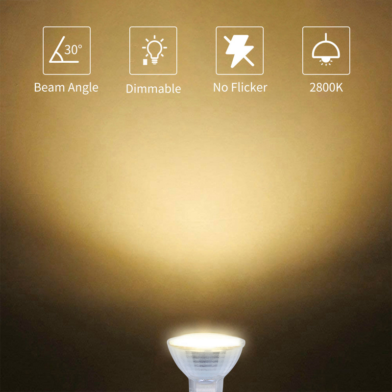 Dimmable 10W 2 Pin 12V MR11 GU4 Halogen Spotlight Bulbs Warm White 2800K 30° Beam Angle for Ceiling Light Downlight Lighting (4-Pack)