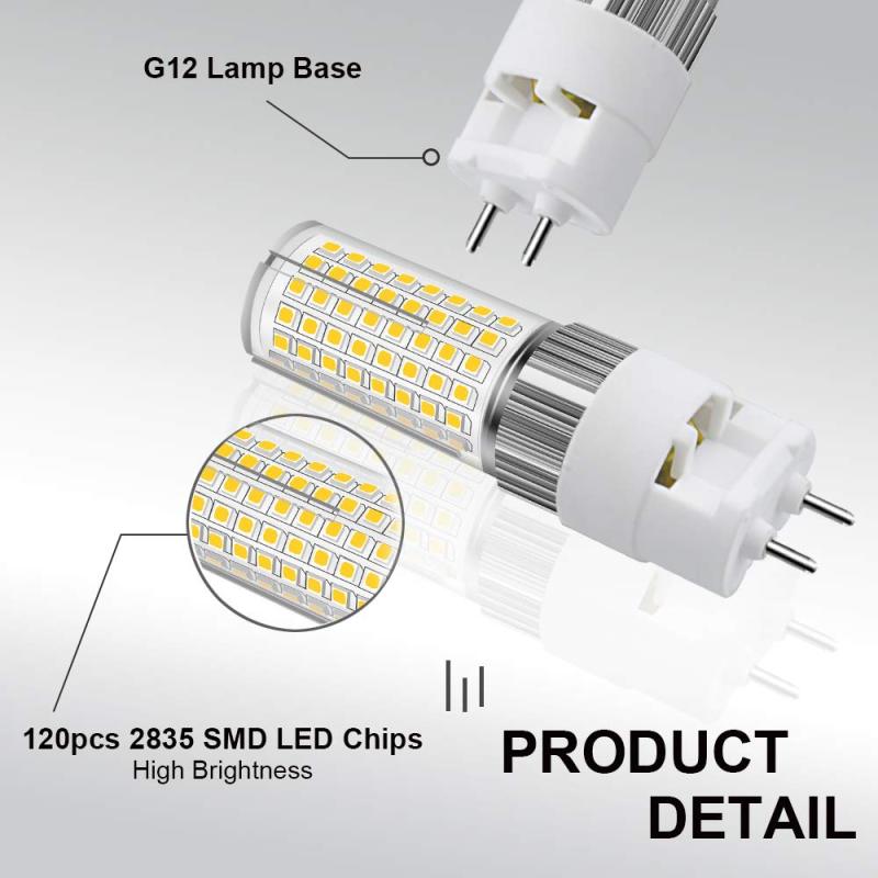 Non Dimmable 16W G12 LED Corn Lamp Bulb 220V 1600 Lumen Warm White 3000K 360° Beam Angle Headlight Bulb Equivalent to 160W Halogen Lamp (2-pack)