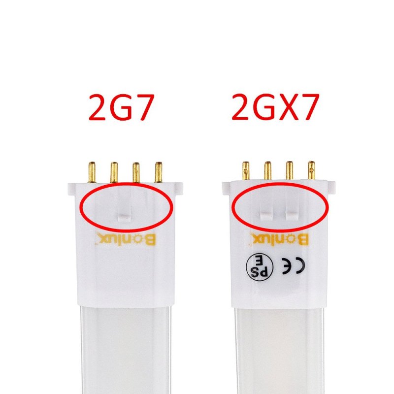 6W 2GX7 base LED PL Light Bulb Single Tube 4-Pin Horizontal Recessed Down Light 13 Watt CFL/Compact Fluorescent Equivalent (Remove/bypass the Ballast.