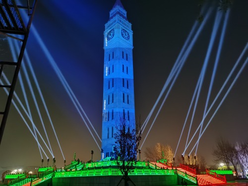 Outdoor Ancient Tower Light and Projection Show