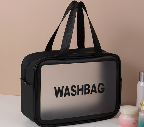 JUSTOP custom logo cosmetic bags for women design zipper cosmetic personalized black makeup bag