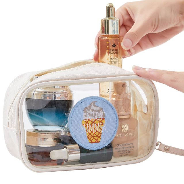 JUSTOP Elite Transparent PU Cosmetic Bags - Customizable & Stylish