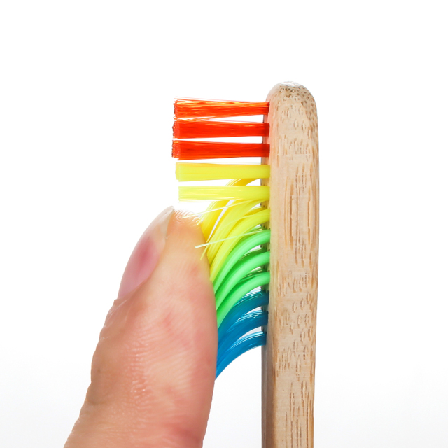 Vaclav 1PC Bamboo Toothbrush Rainbow Bamboo Tooth Brush Fibre Toothbrush Colorful Wood Wooden Toothbrush Soft Bristle Brush Heads