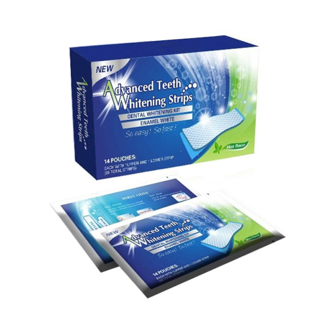 28Pcs 14Pair Advanced Teeth Whitening Strips Oral Hygiene Care Double Elastic Tooth Whitening Strips