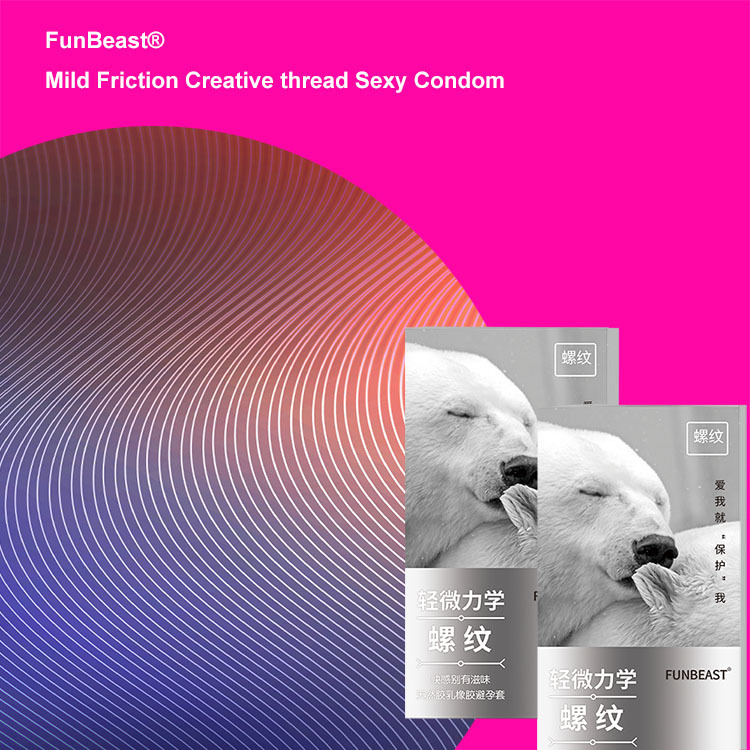 FunBeast® Mild Friction Creative thread Sexy Condom & Ultra Lubricant Smooth Surface Condoms
