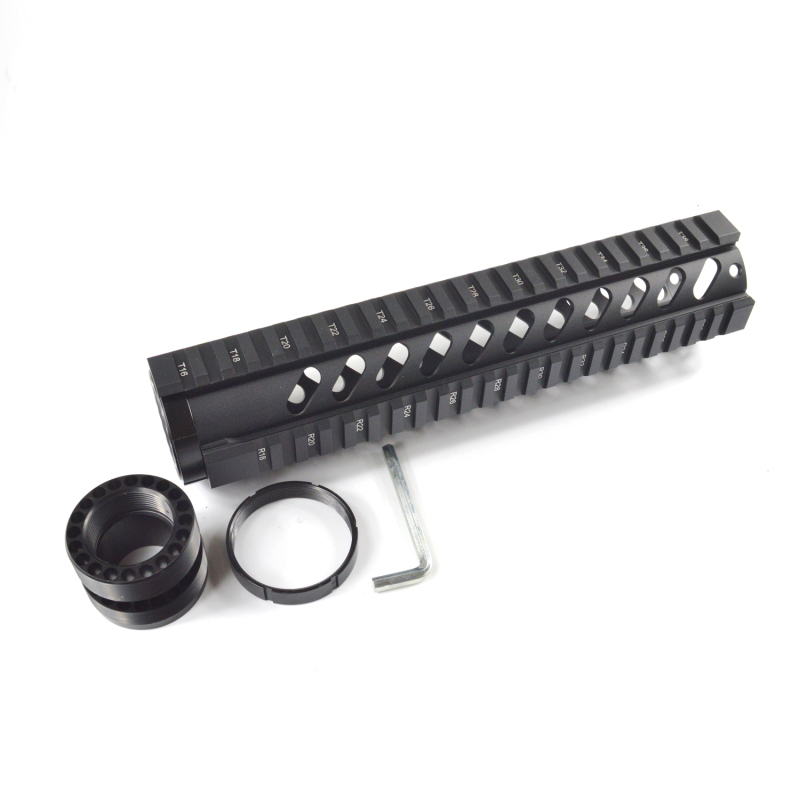 Black Anodized Lightweight Free Float .223 Quad Rail Handguard With End Cap