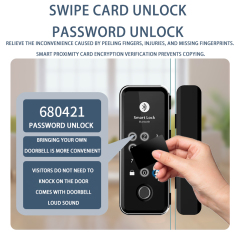 玻璃门指纹电子锁单双开门远程密码智能锁