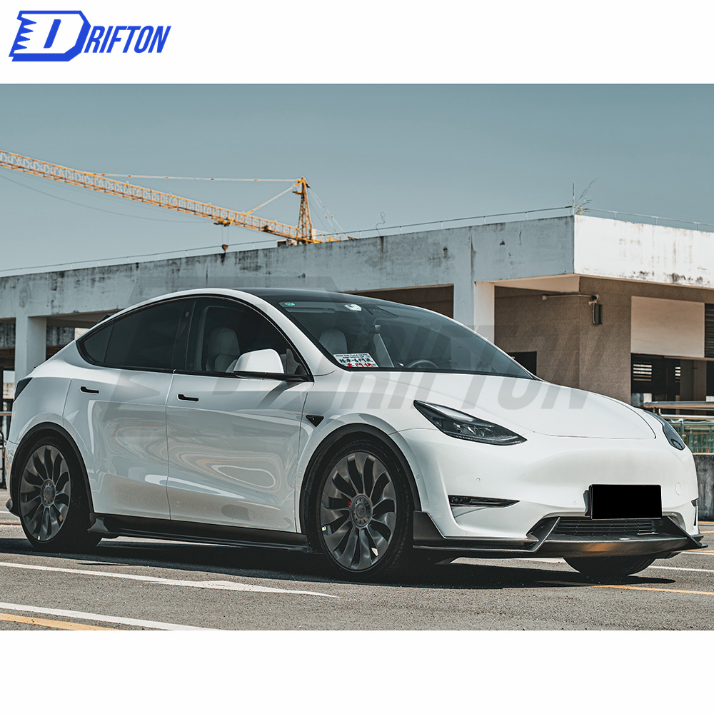 MIW Style Forged Dry Carbon Fiber Front Lip For Tesla Model Y 2020-2021