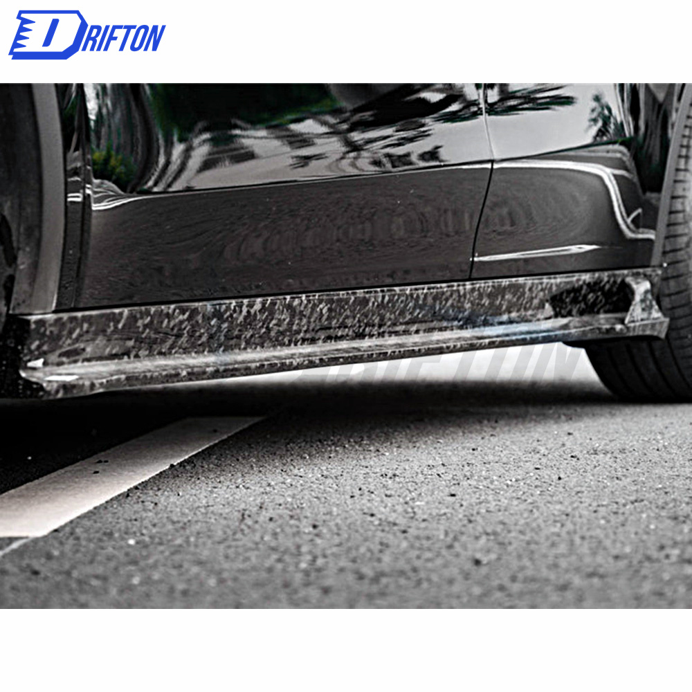 MIW Style Forged Dry Carbon Fiber Side Skirt For Tesla Model Y 2020-2021