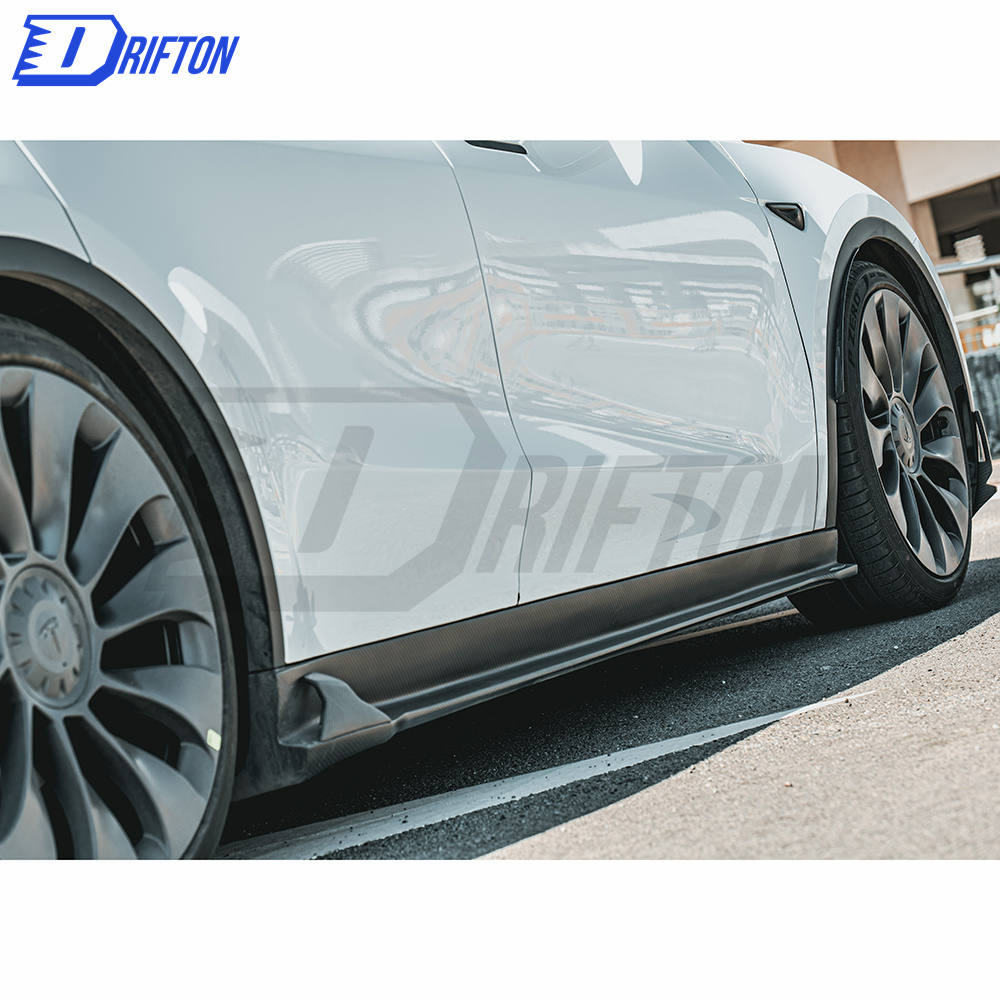 MIW Style Forged Dry Carbon Fiber Side Skirt For Tesla Model Y 2020-2021