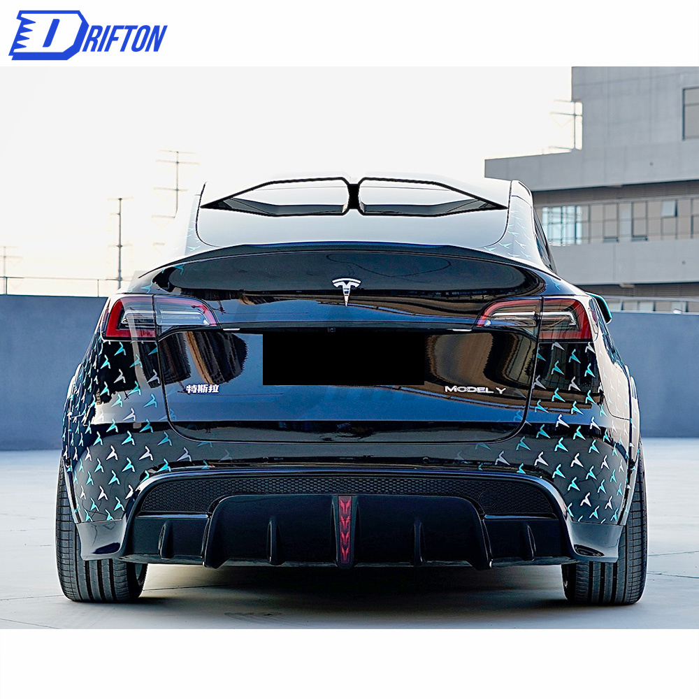 SD Style Dry Carbon Fiber Fender Flare Trim For Tesla Model Y 2020-2021