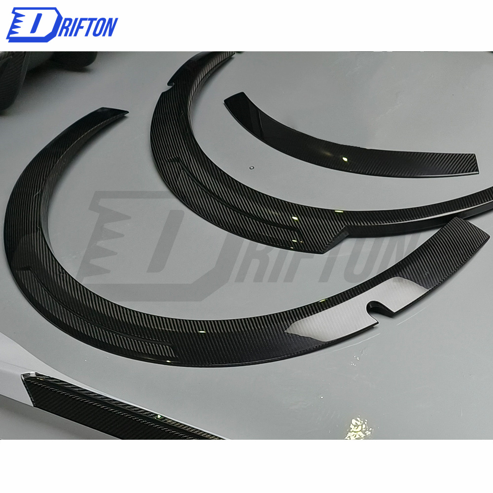 SD Style Dry Carbon Fiber Fender Flare Trim For Tesla Model Y 2020-2021