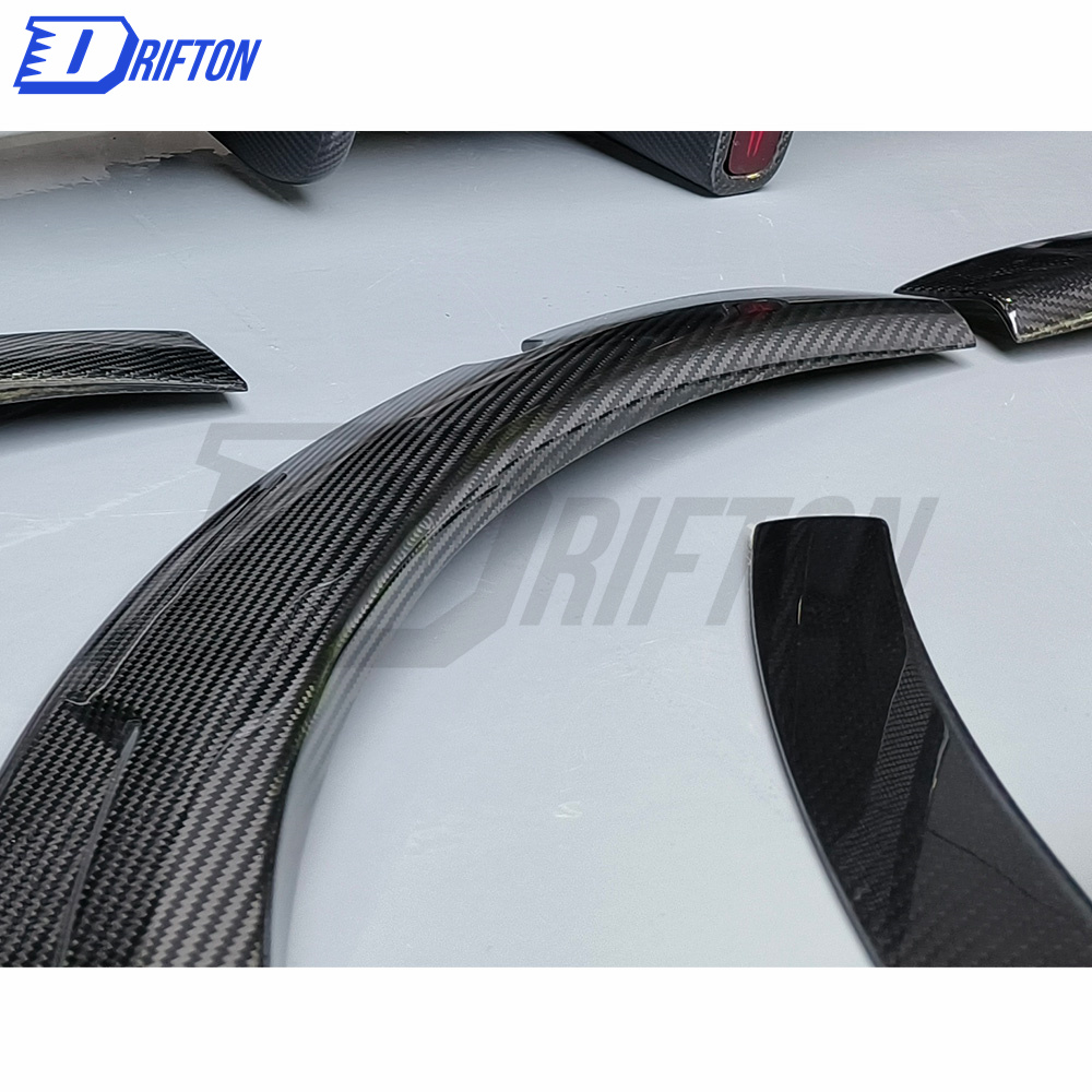 SD Style Dry Carbon Fiber Fender Flare Trim For Tesla Model Y 2020-2021