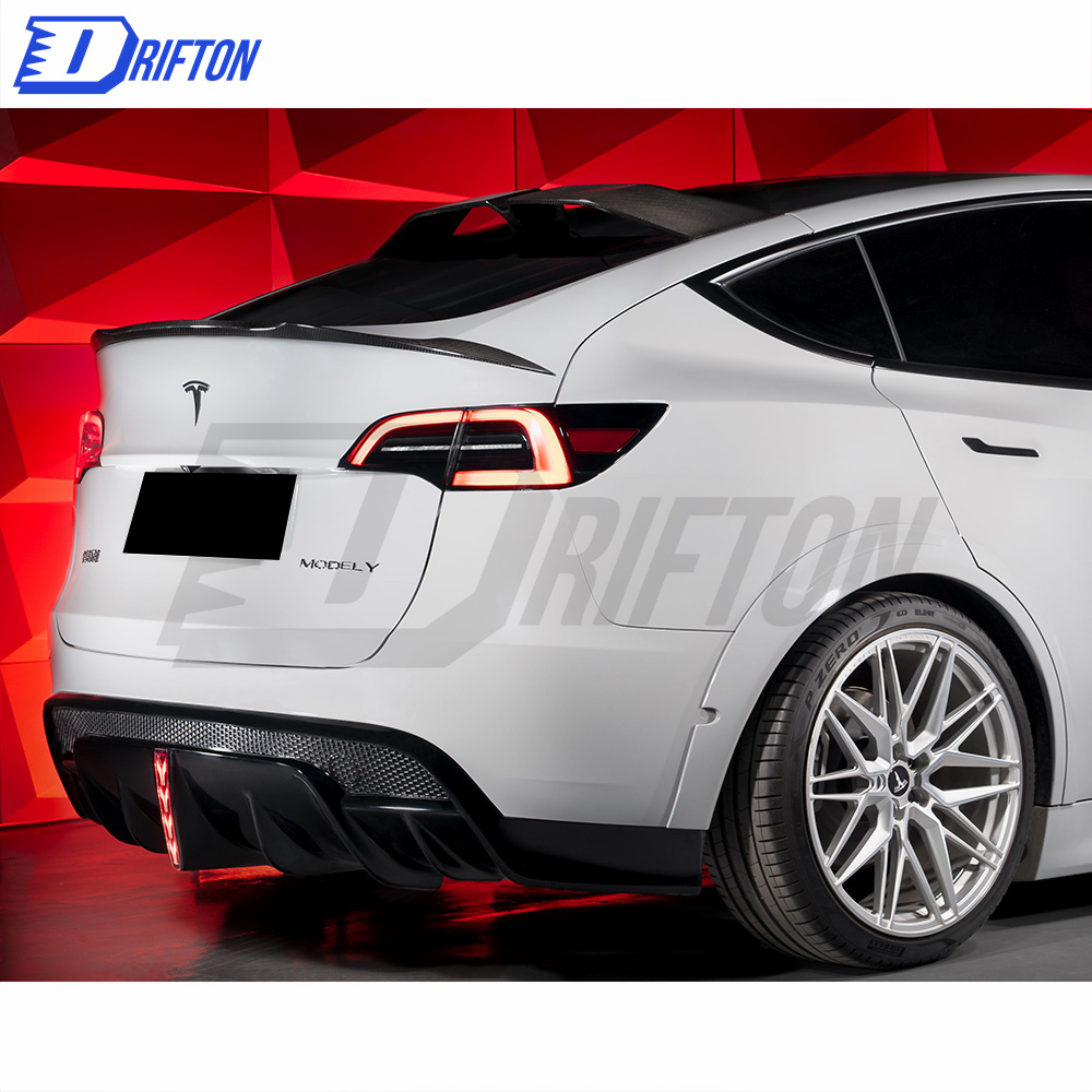 SD Style Dry Carbon Fiber Fender Flare Trim For Tesla Model Y 2020-2021