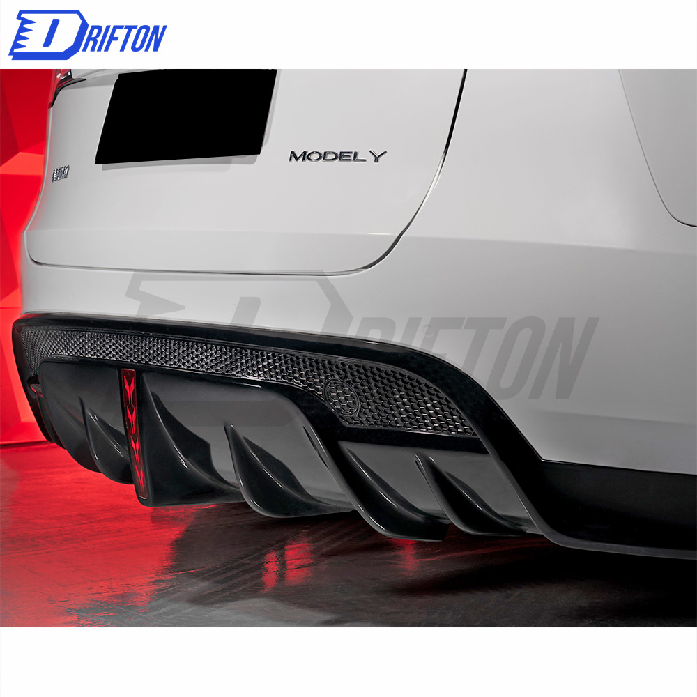SD Style Dry Carbon Fiber Rear Diffuser For Tesla Model Y 2020-2021