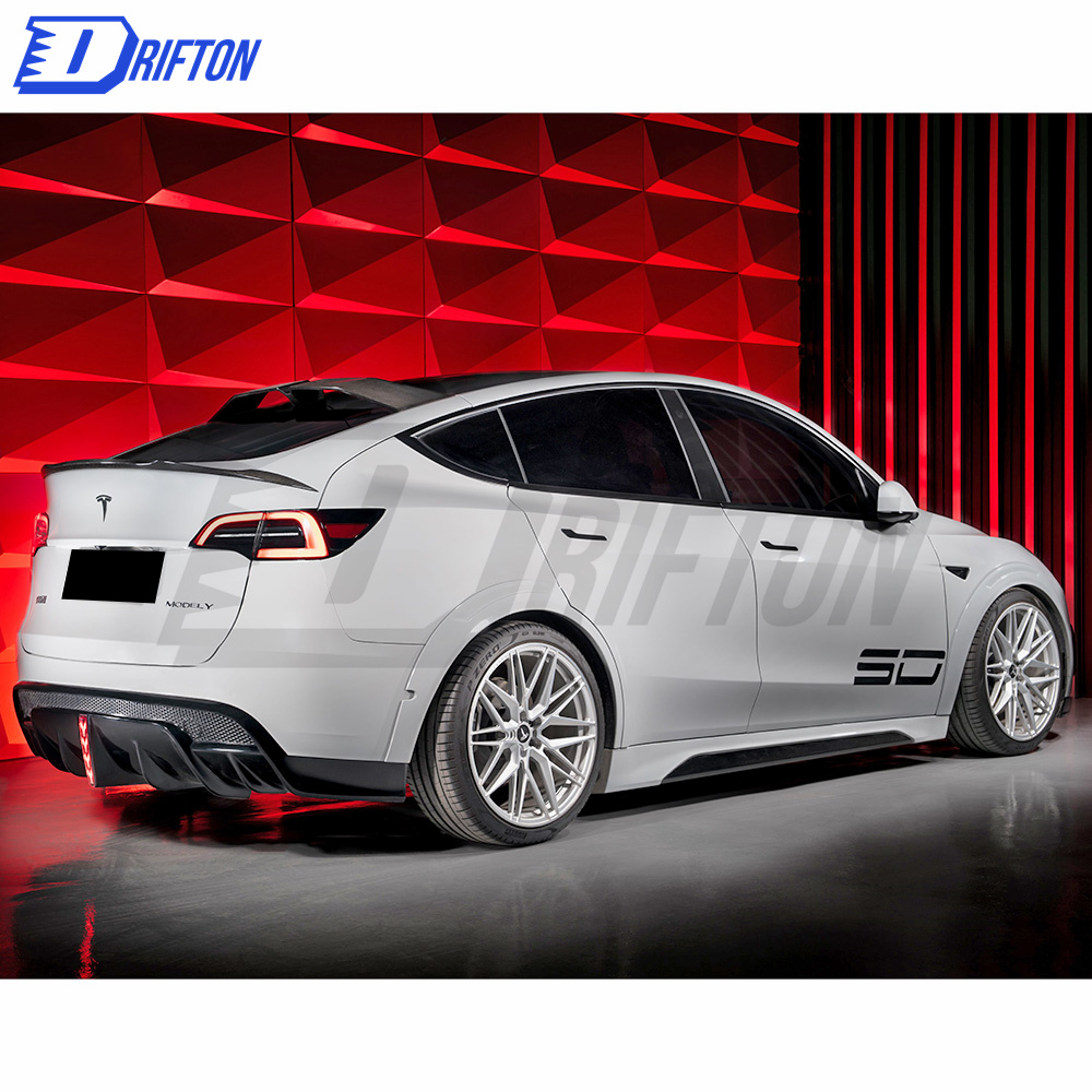 SD Style Dry Carbon Fiber Rear Diffuser For Tesla Model Y 2020-2021