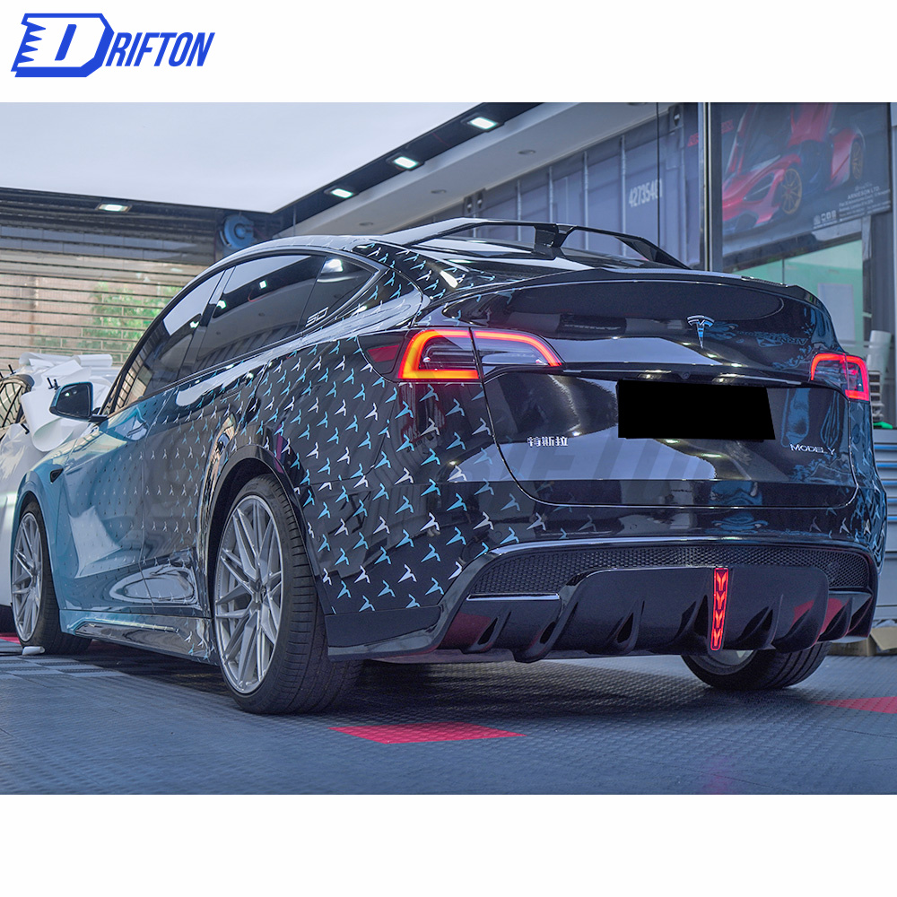 SD Style Dry Carbon Fiber Roof Spoiler For Tesla Model Y 2020-2021