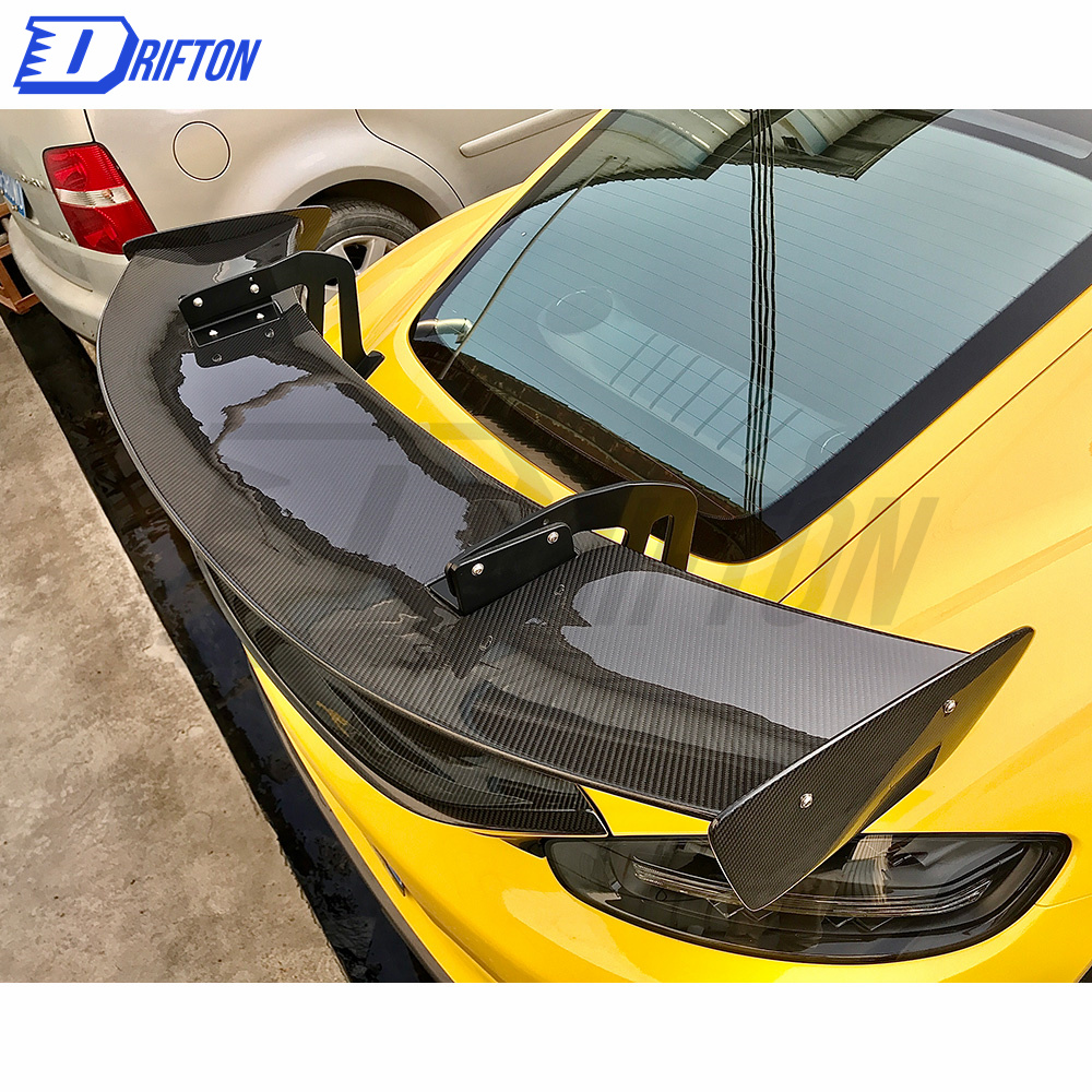 GT4 Style Dry Carbon Fiber Rear Spoiler For Porsche 718 Cayman Boxster 2016-2019