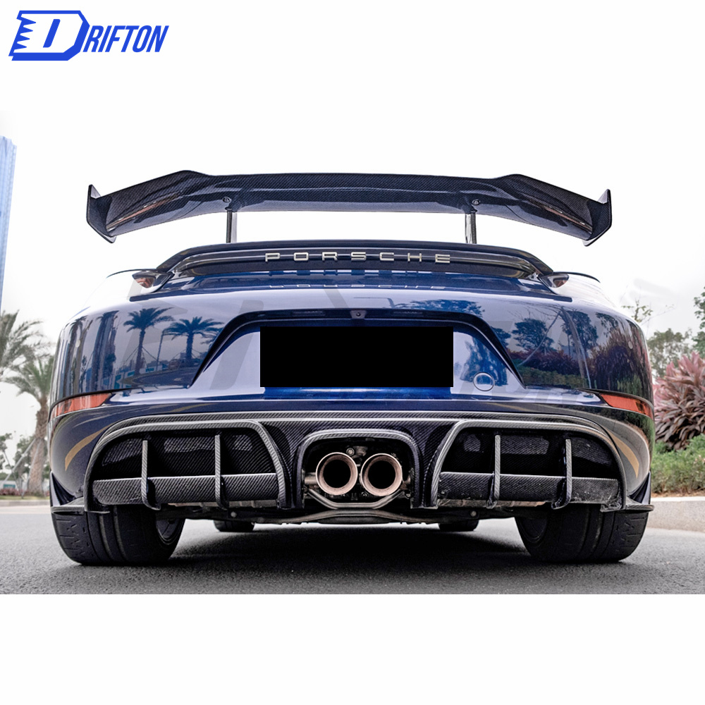 Paktechz Style Dry Carbon Fiber Rear Diffuser For Porsche Boxster Cayman 718 2016-2020