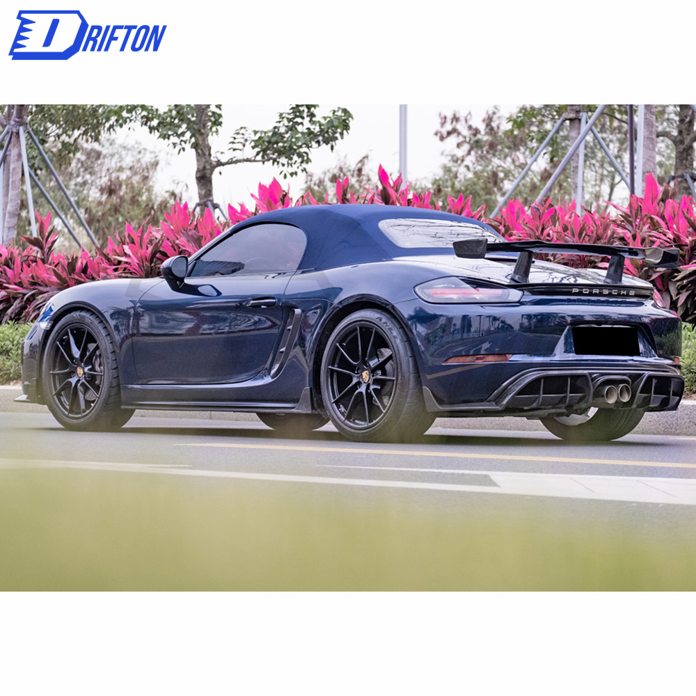 Paktechz Style Dry Carbon Fiber Rear Diffuser For Porsche Boxster Cayman 718 2016-2020
