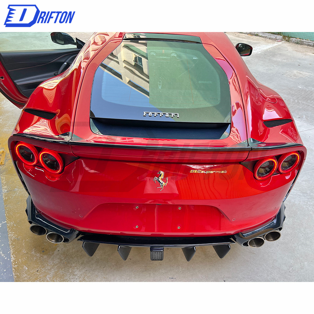 MS Type Dry Carbon Fiber Rear Bumper Extension & Diffuser For Ferrari 812 2017-2018