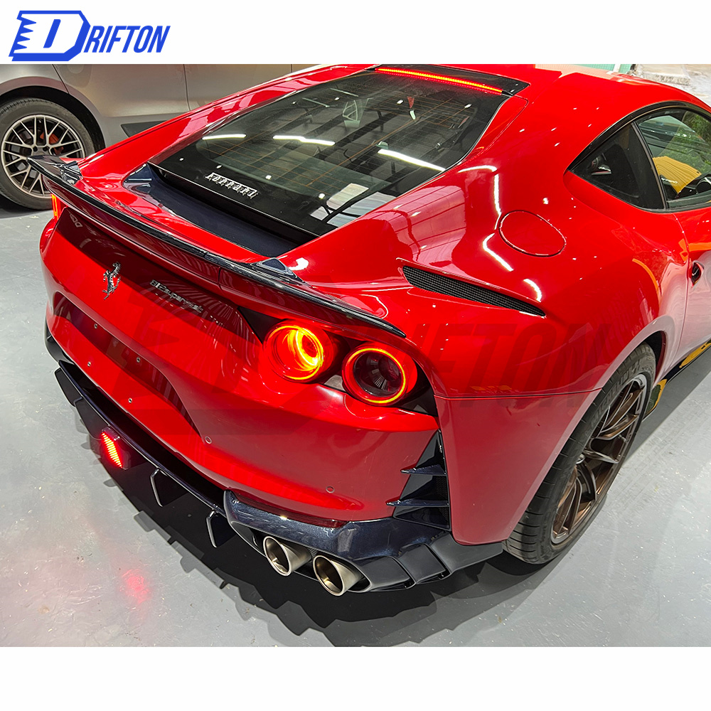 MS Type Dry Carbon Fiber Rear Bumper Extension & Diffuser For Ferrari 812 2017-2018
