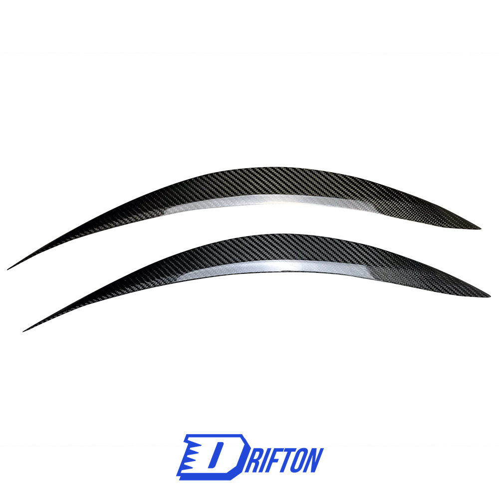 Dry Carbon Fiber Lamp Eyebrow Lid Cover For INFINITI Q50 2014-2021