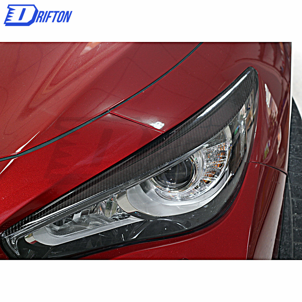 Dry Carbon Fiber Lamp Eyebrow Lid Cover For INFINITI Q50 2014-2021