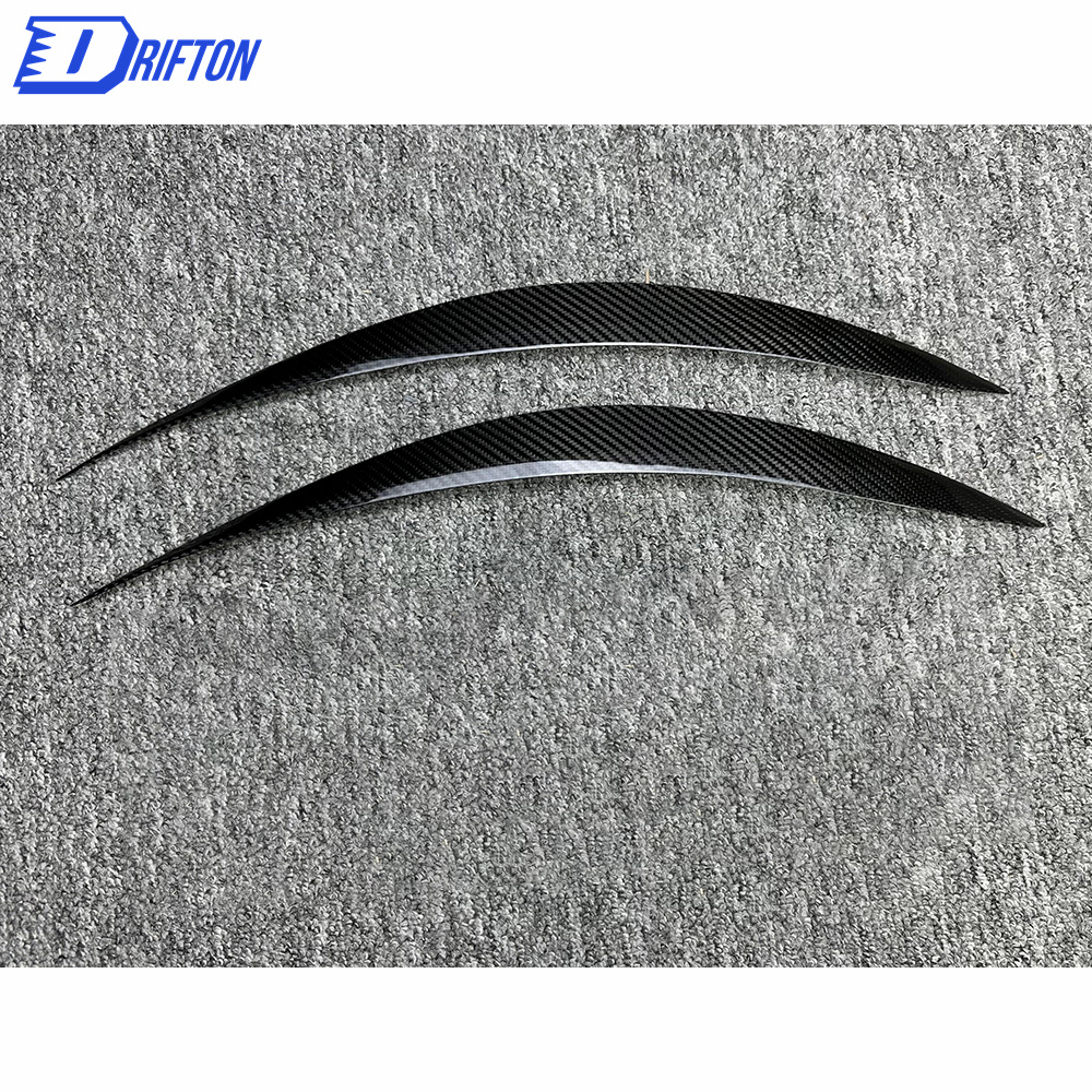 Dry Carbon Fiber Lamp Eyebrow Lid Cover For INFINITI Q50 2014-2021