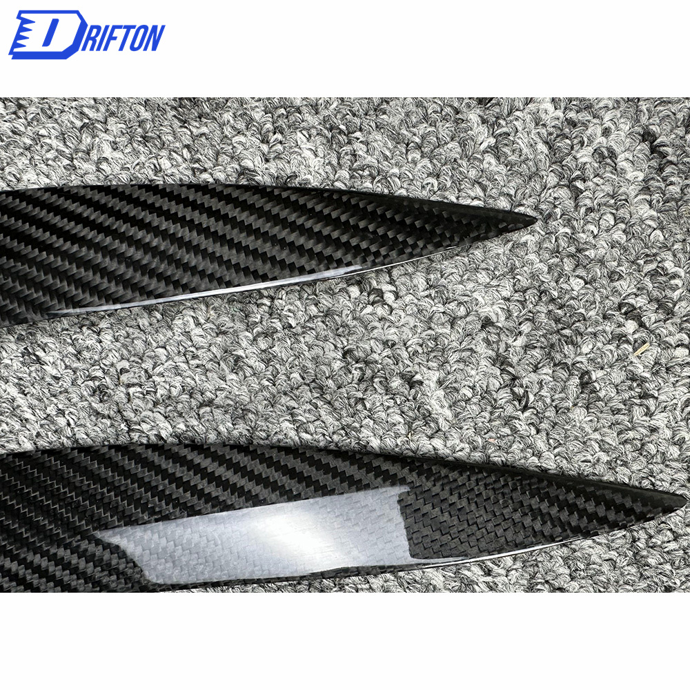 Dry Carbon Fiber Lamp Eyebrow Lid Cover For INFINITI Q50 2014-2021