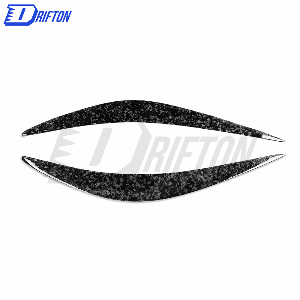 Forged Dry Carbon Fiber Lamp Eyebrow Lid Cover For INFINITI Q50 2014-2021