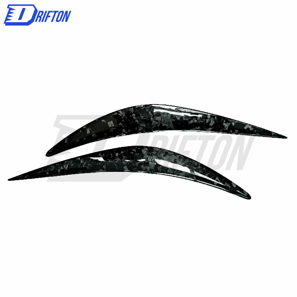 Forged Dry Carbon Fiber Lamp Eyebrow Lid Cover For INFINITI Q50 2014-2021