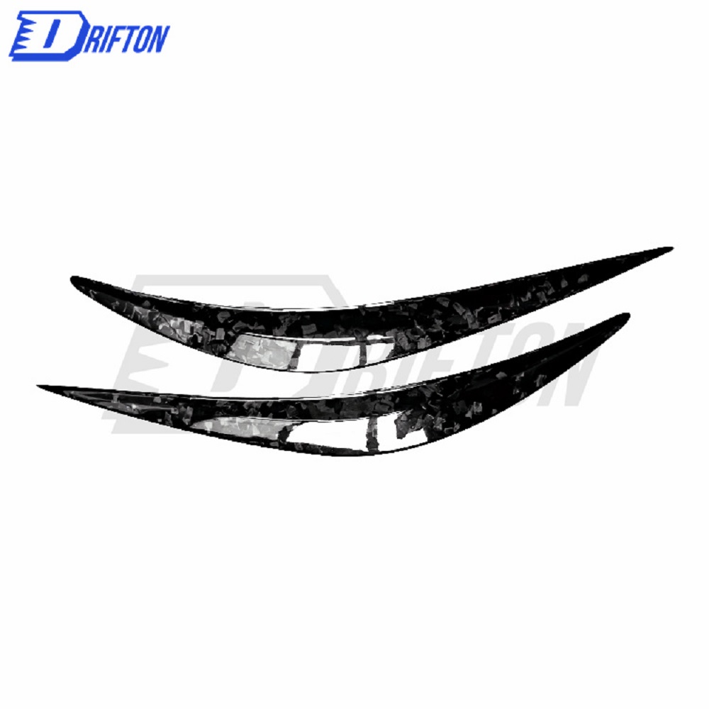 Forged Dry Carbon Fiber Lamp Eyebrow Lid Cover For INFINITI Q50 2014-2021